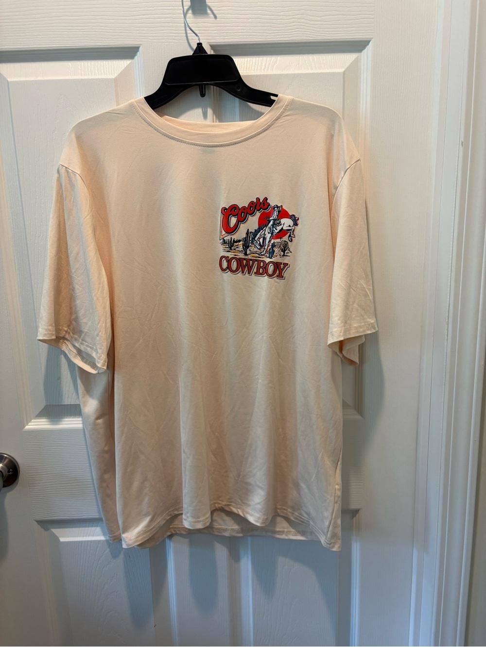 SHEIN Cream Cowboy Graphic Short Sleeve Tee